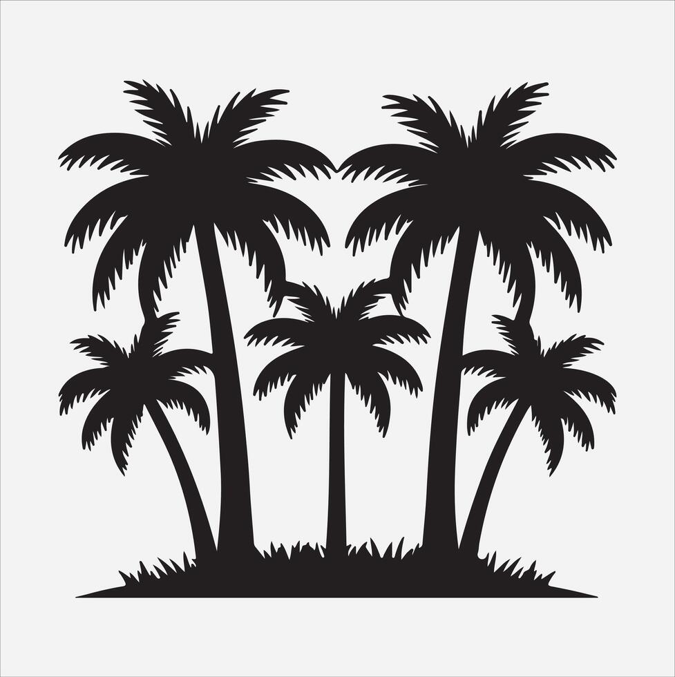 palm tree silhouette on a white background vector