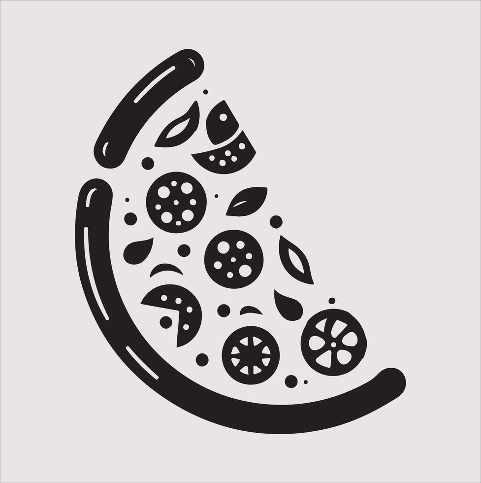 pizza icon silhouette art illustration vector