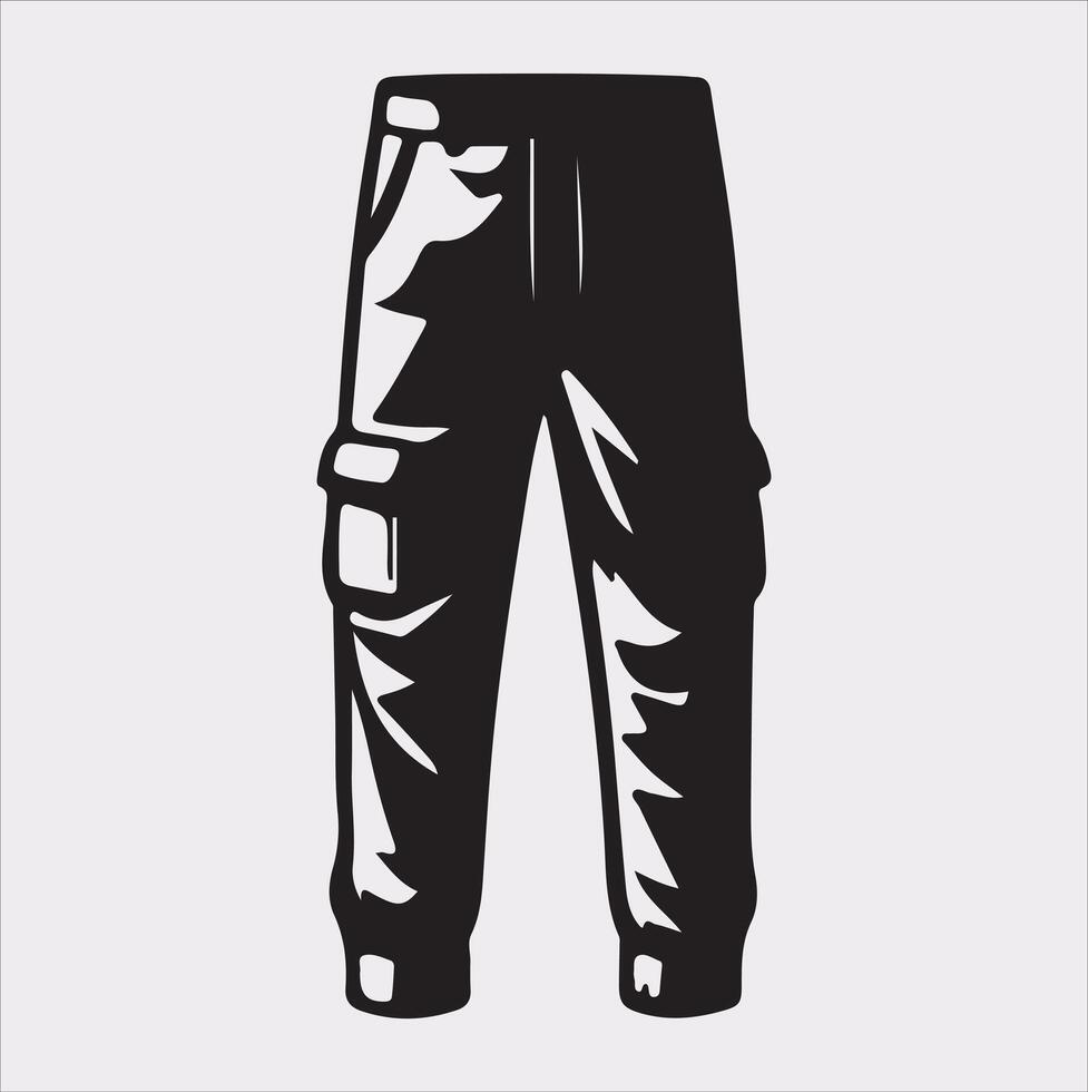 Modern and fashionable pants silhouette on a white background. vector