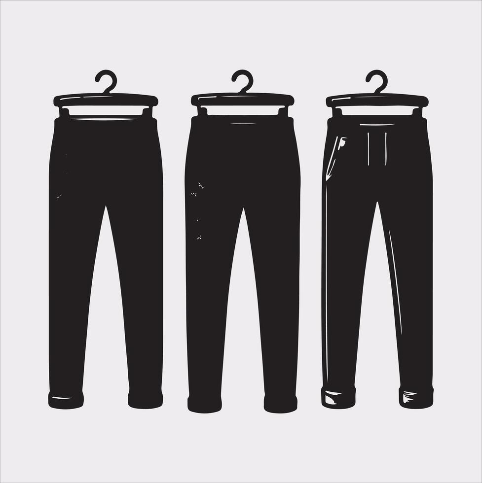 Modern and fashionable pants silhouette on a white background. vector