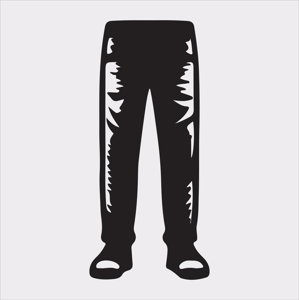 Modern and fashionable pants silhouette on a white background. vector