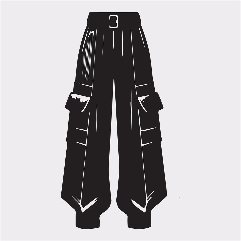 Modern and fashionable pants silhouette on a white background. vector