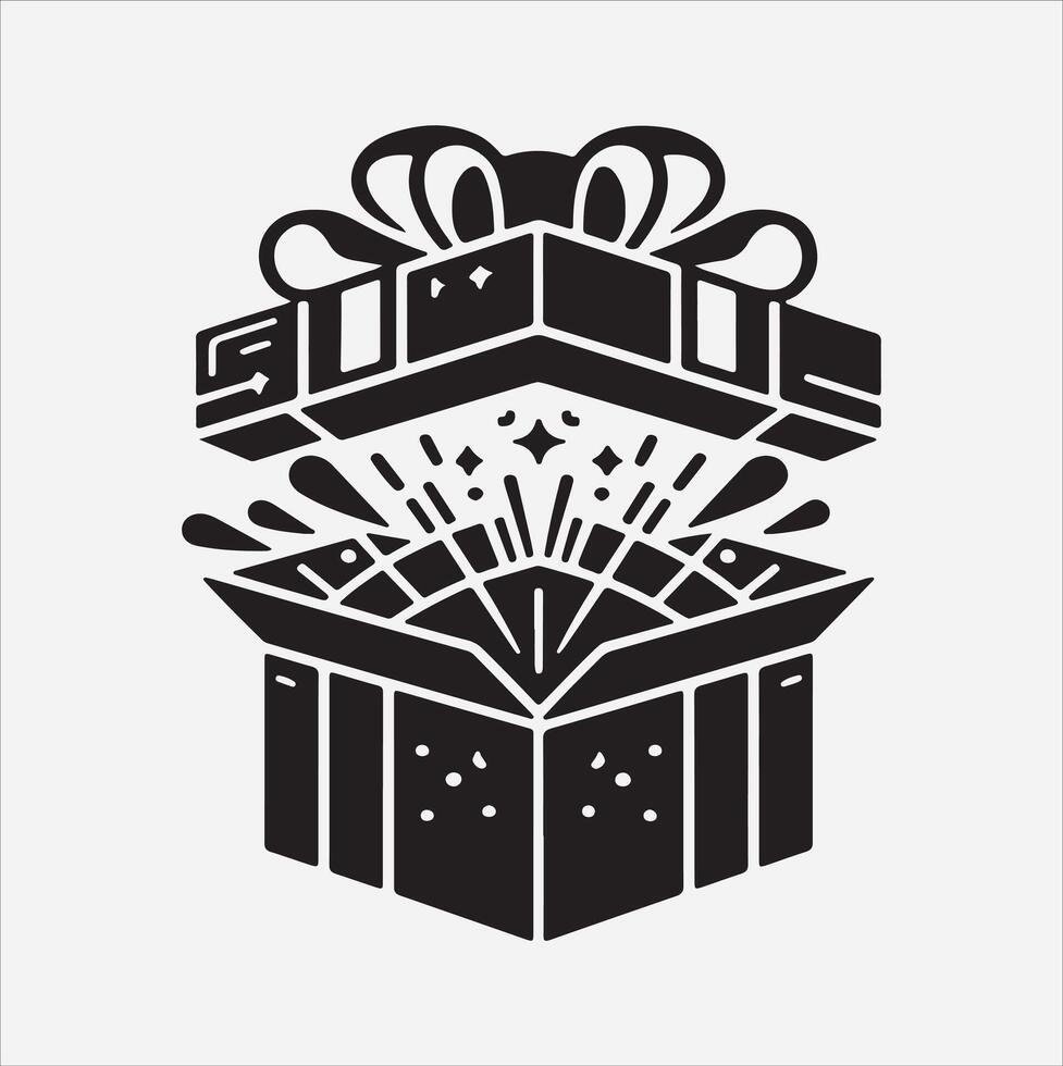 Gift Box Icon silhouette art illustration vector