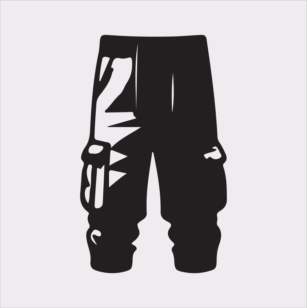 Modern and fashionable pants silhouette on a white background. vector
