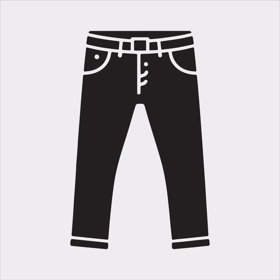 Modern and fashionable pants silhouette on a white background. vector