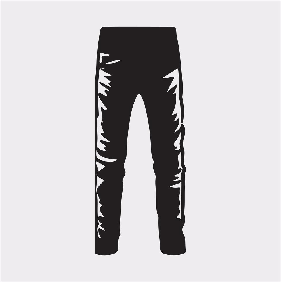 Modern and fashionable pants silhouette on a white background. vector