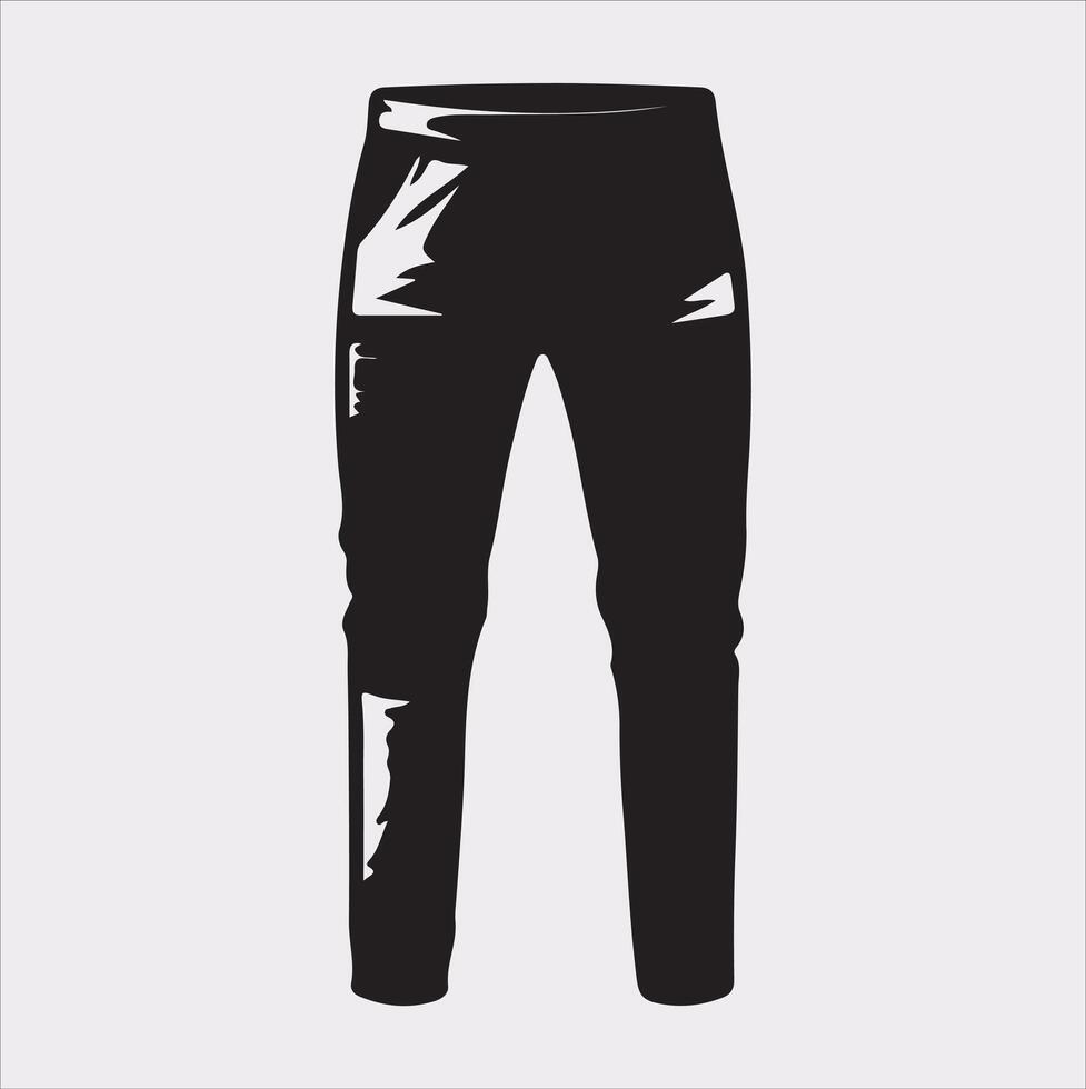 Modern and fashionable pants silhouette on a white background. vector