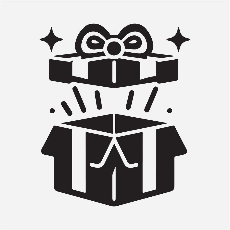 Gift Box Icon silhouette art illustration vector