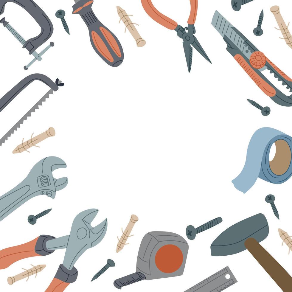 Flat toolkit banner template with copy space vector