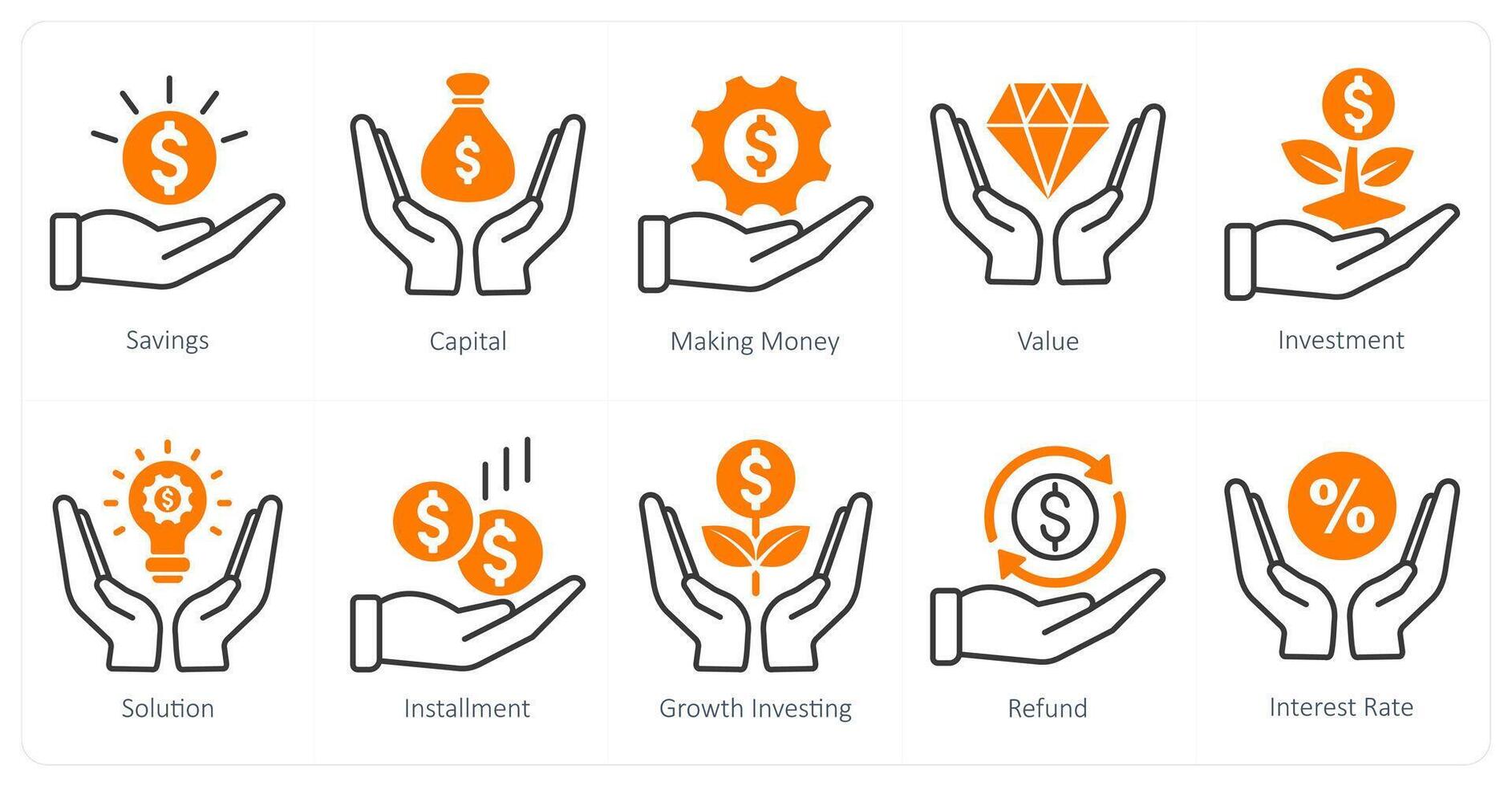 A set of 10 banking icons as savings, capital, making money vector