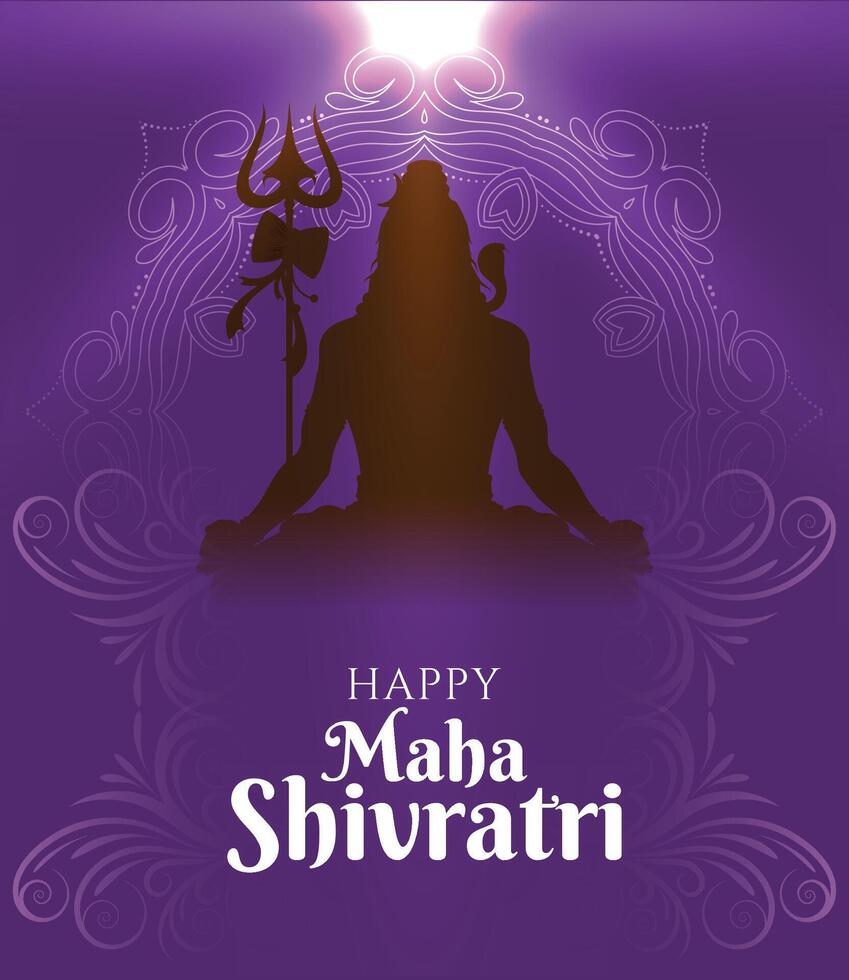 Happy Maha Shivratri festival classic mythological background vector