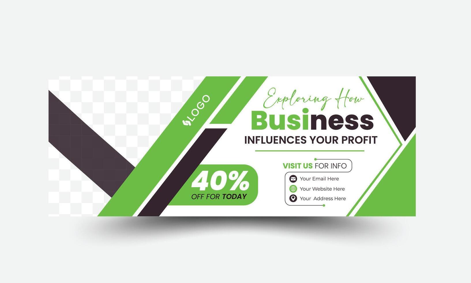 Modern digital marketing social media cover web banner template header or cover design expert in green. vector