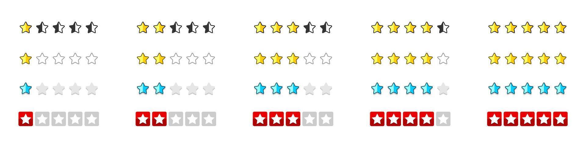 set of rating stars badges, flat design. vector