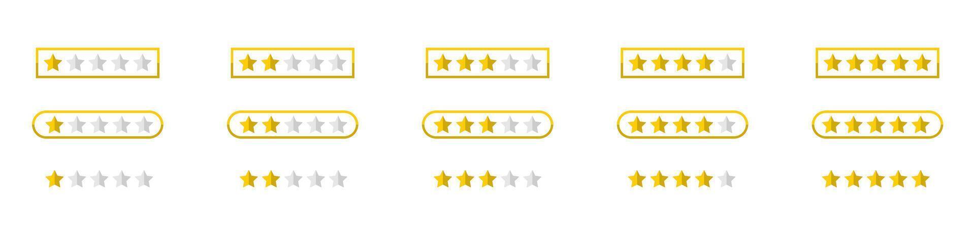 set of rating stars badges, flat design. vector
