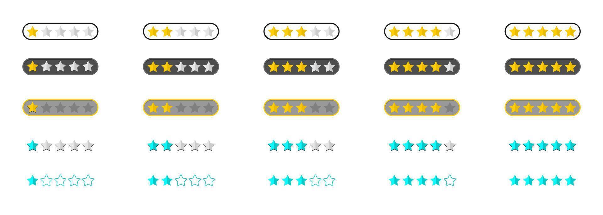 set of rating stars badges, flat design. vector