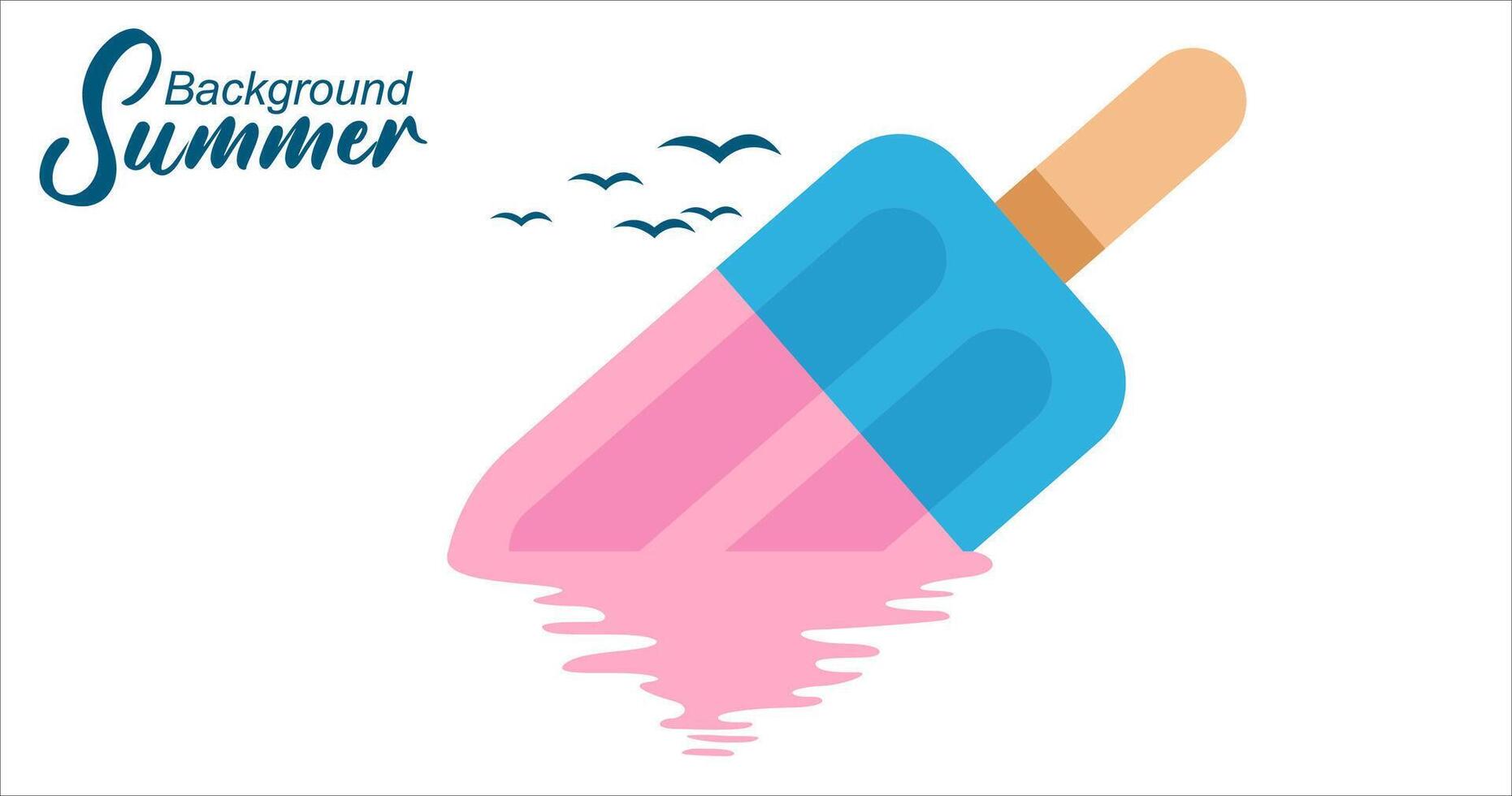 Summer design over white background, Flat design. vector