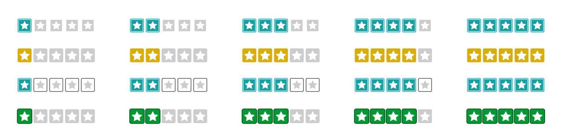 set of rating stars badges, flat design. vector