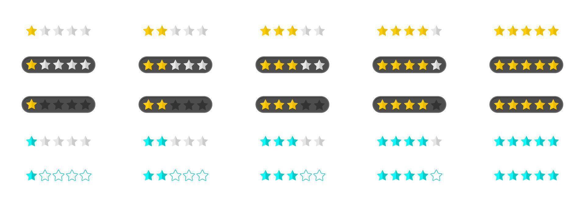set of rating stars badges, flat design. vector