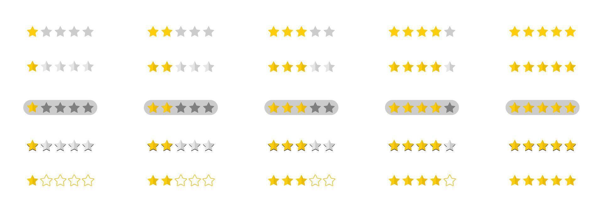 set of rating stars badges, flat design. vector