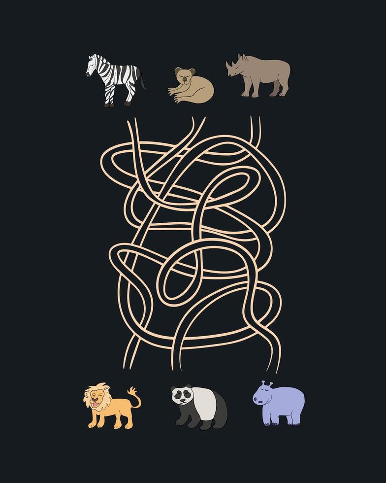 Illustration of a task for the development of motor skills. Tasks for kindergarten. vector