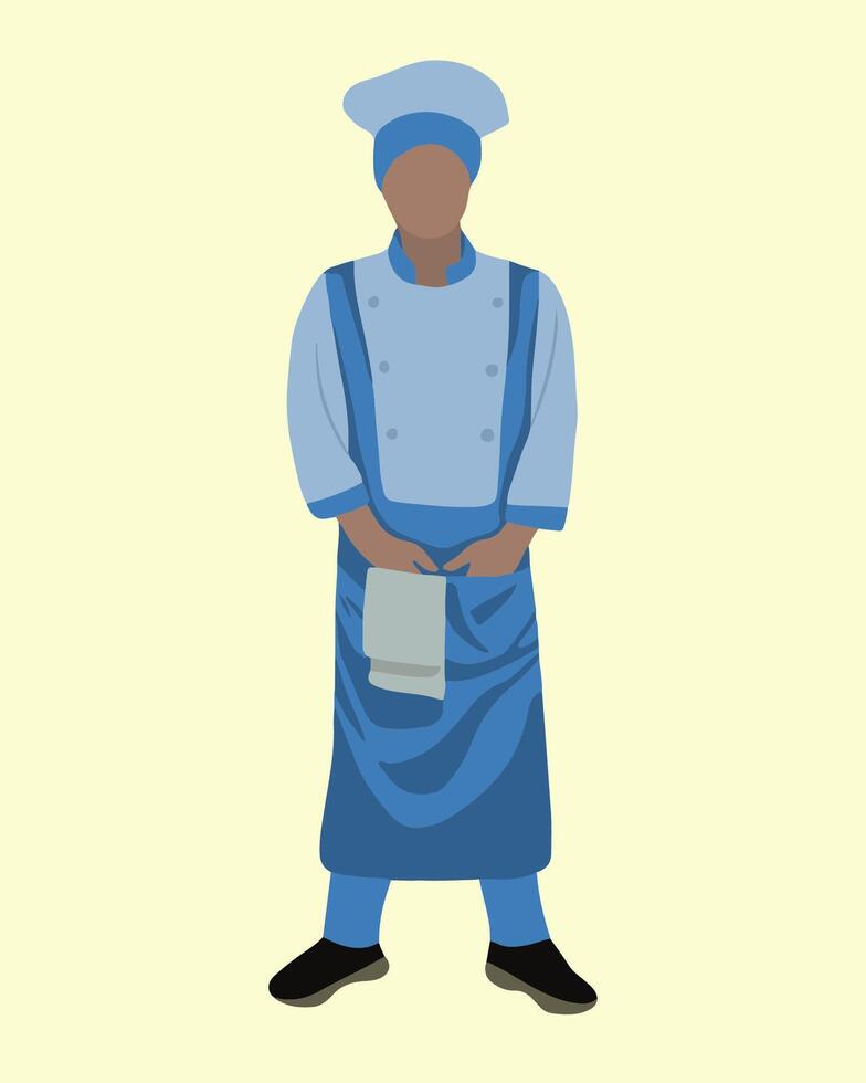 Illustration of chef boy in uniform. vector