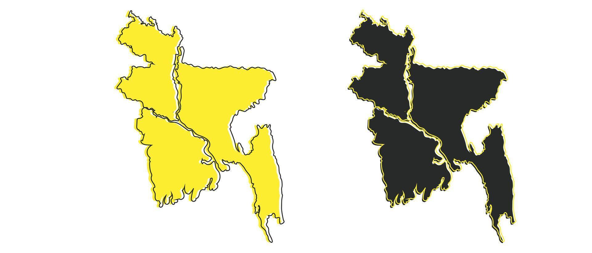 Set of Bangladesh map isolated on white background vector