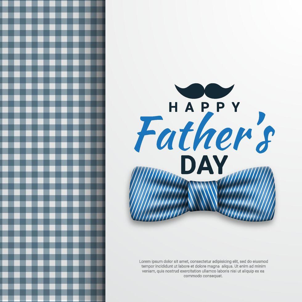 Father's Day poster or banner template with bow tie and mustache. For Father's Day in Promotion flat style and shopping templates for love dad vector