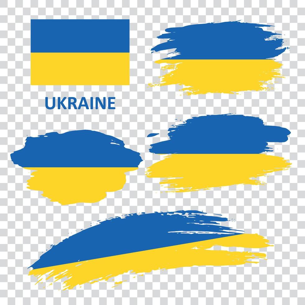 Set of Ukraine flags vector