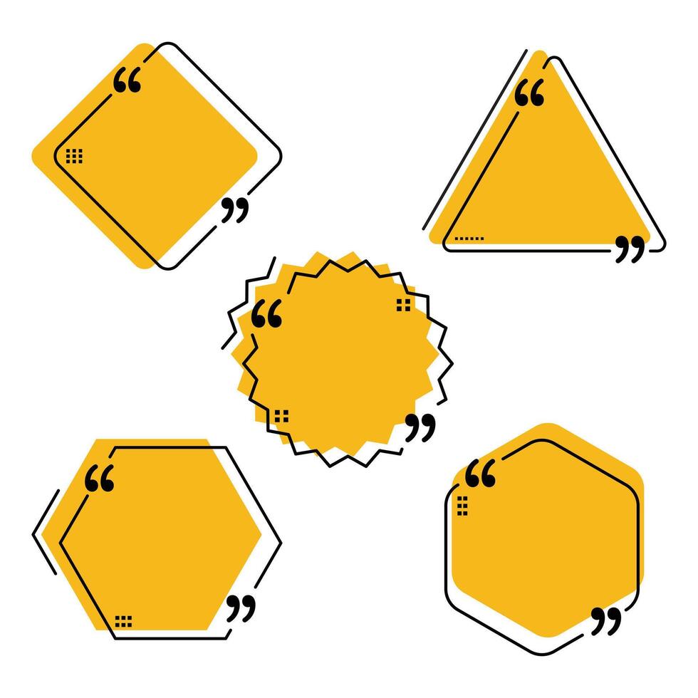 Collection of cute yellow empty dialog boxes. Modern text box. Unique text banner vector