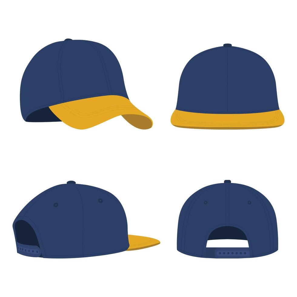Set of men hat template illustration vector