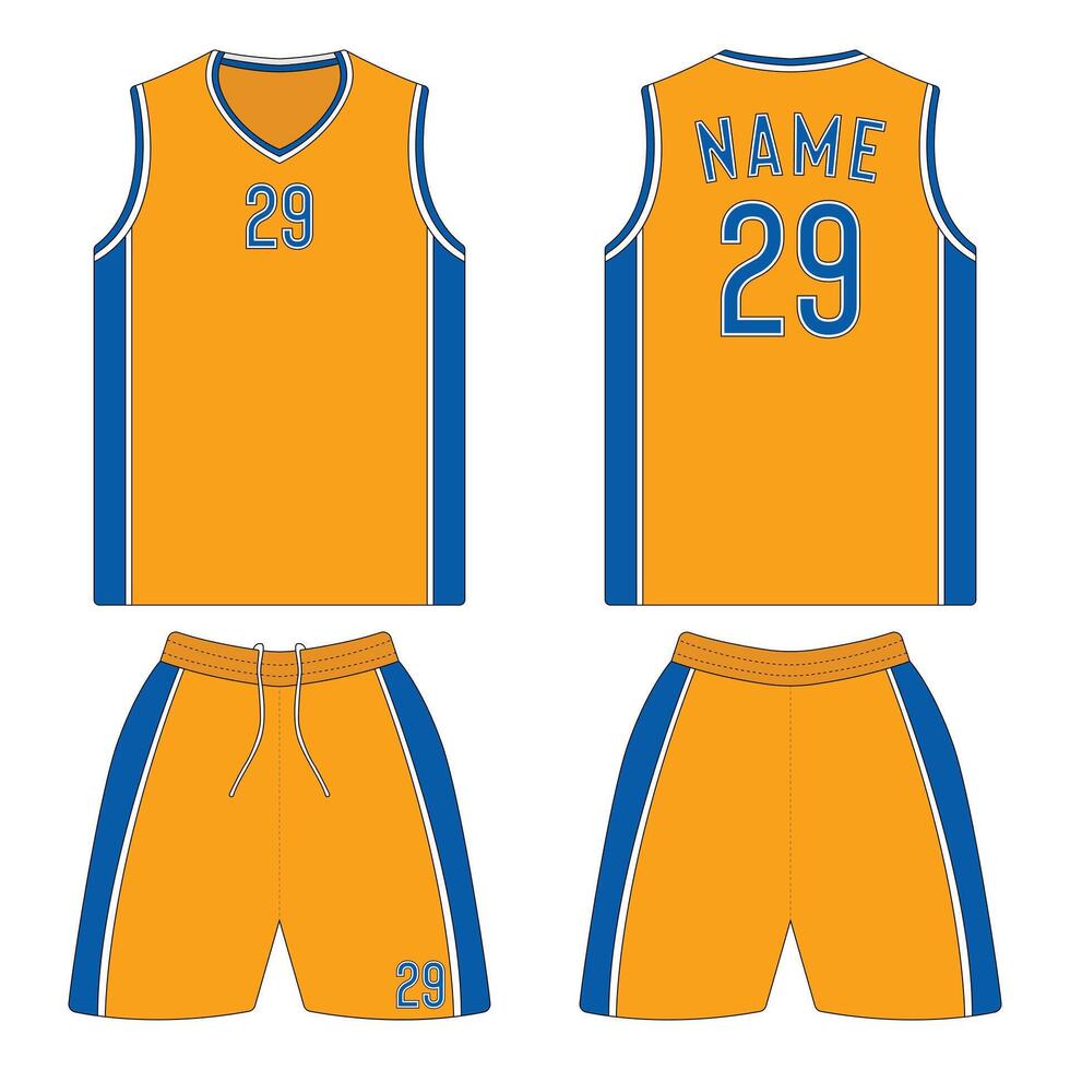 Basketball jersey uniform mockup front and back view vector