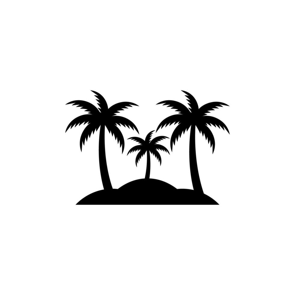 Palm tree silhouette icon , Palm tree illustration, coconut tree icon illustration. vector