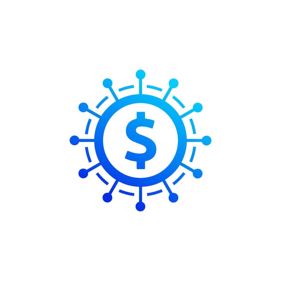 Coin Icon Logo Design Element Illustration. vector