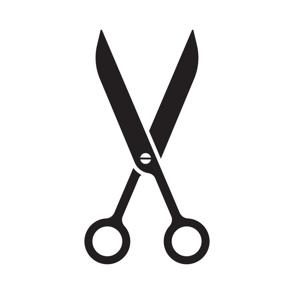 Black Silhouette of Scissors Icon vector