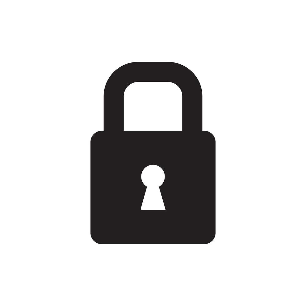 Minimalist Locked Padlock Icon vector