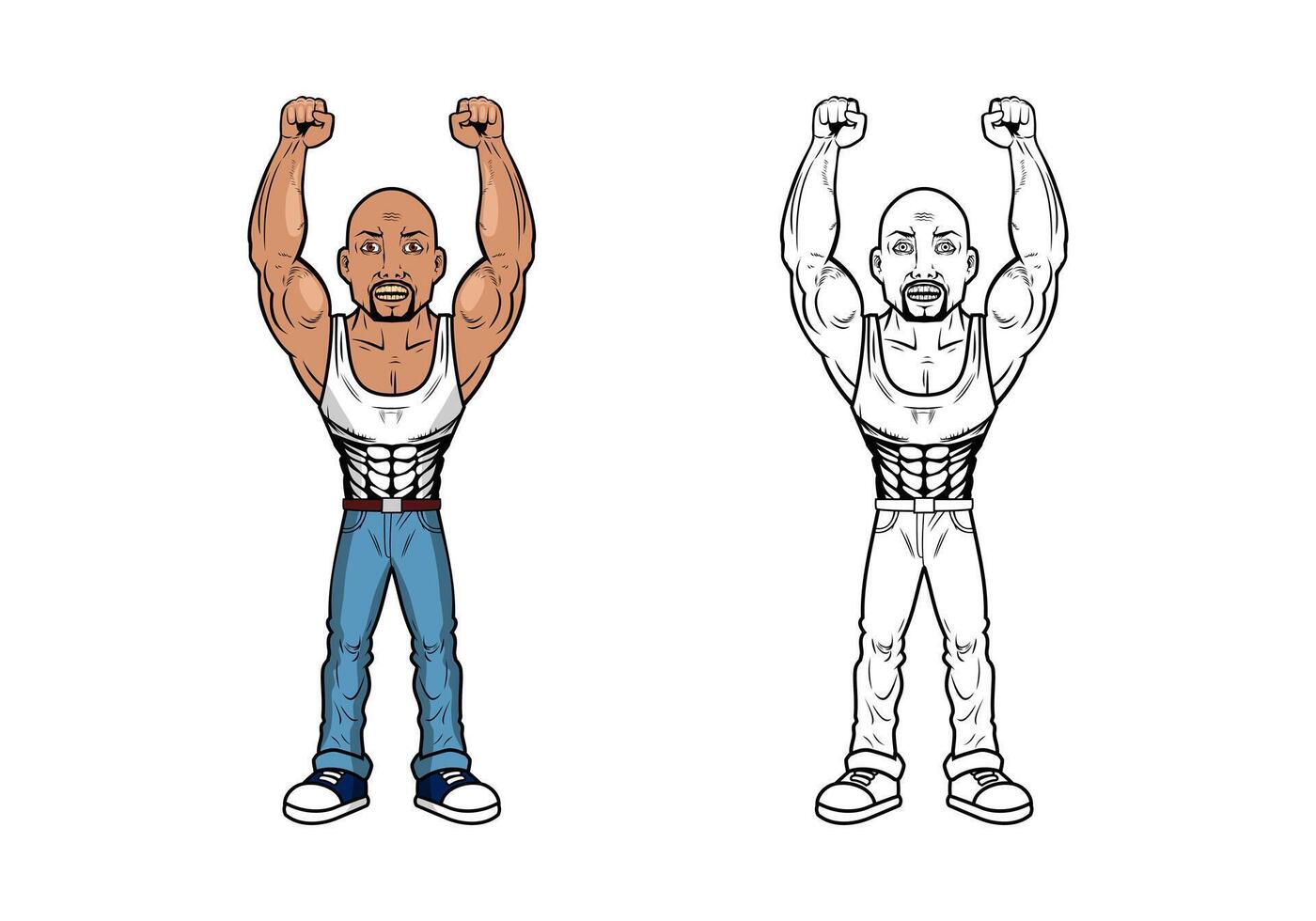 Fighter Character Design Illustration vector