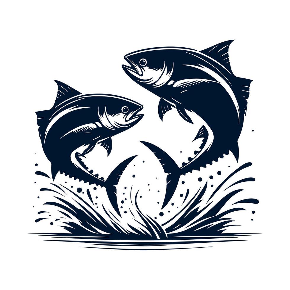 Fishing silhouette Flat design fish,fisherman vector