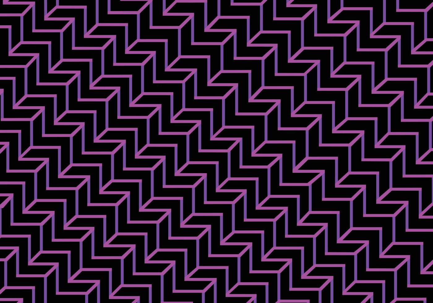 Chevron line geometric pattern in purple pink color. Isolated object on dark background. Illustration. vector