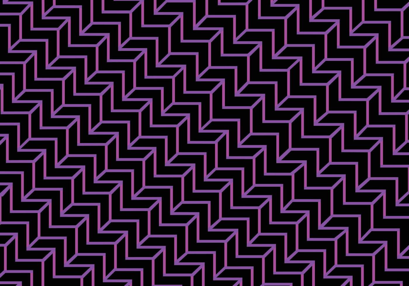 Chevron line geometric pattern in purple pink color. Isolated object on dark background. Illustration. vector