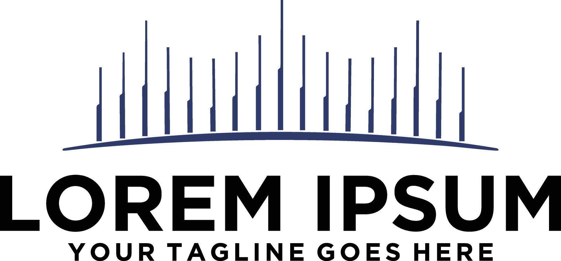 Bridge Parallel line logo idea vector