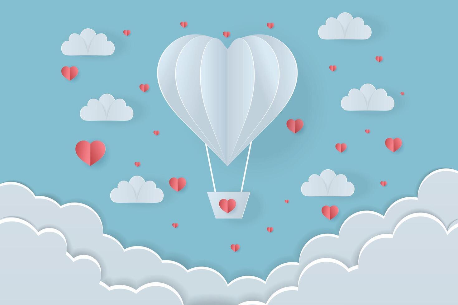 White heart valentine vector