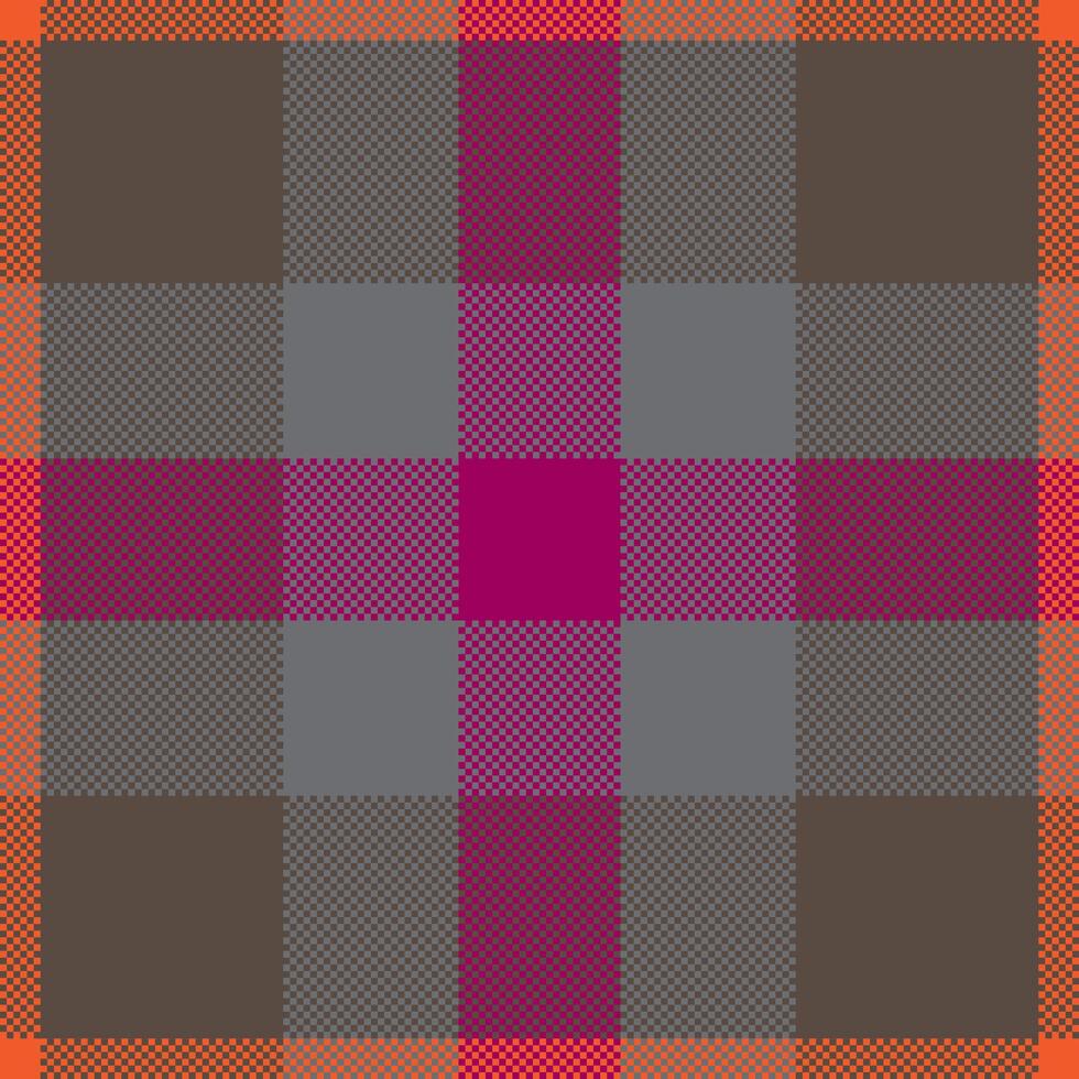 Pixel background design. Modern seamless pattern plaid. Square texture fabric. Tartan scottish textile. Beauty color madras ornament. vector