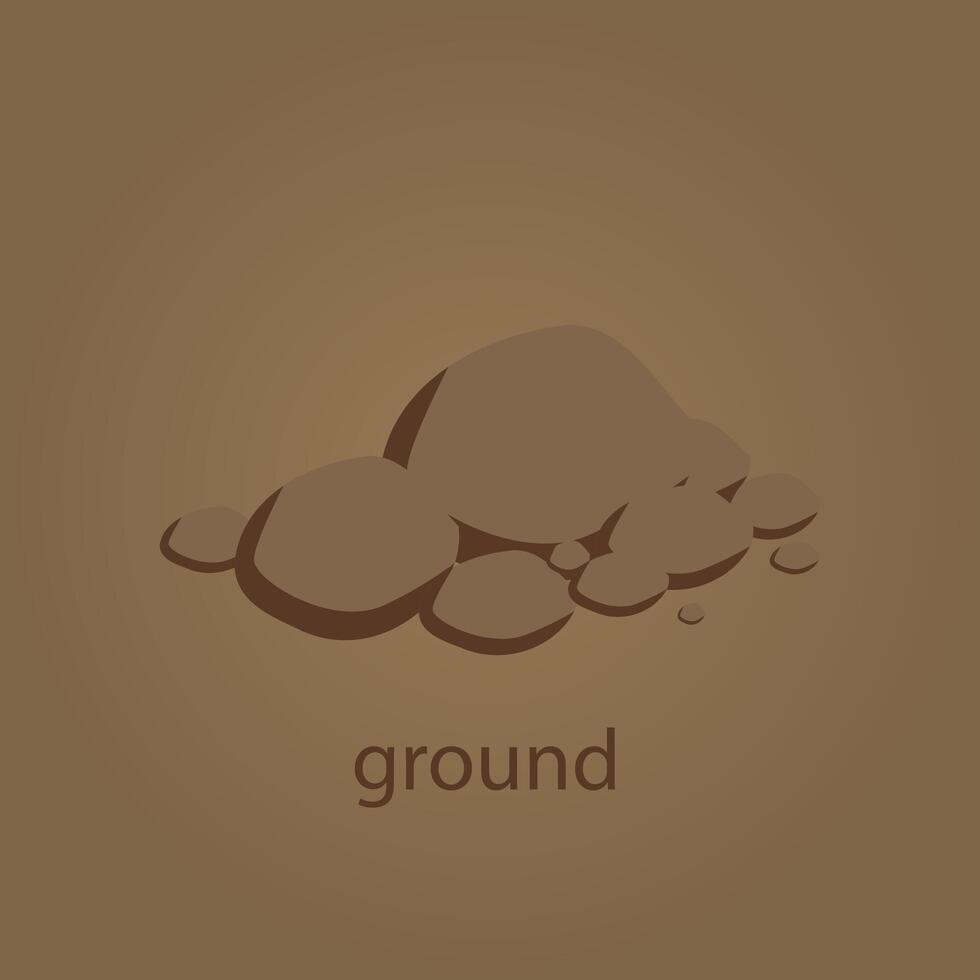 ground symbol on brown background, clean up dirty, add ground for plant vector