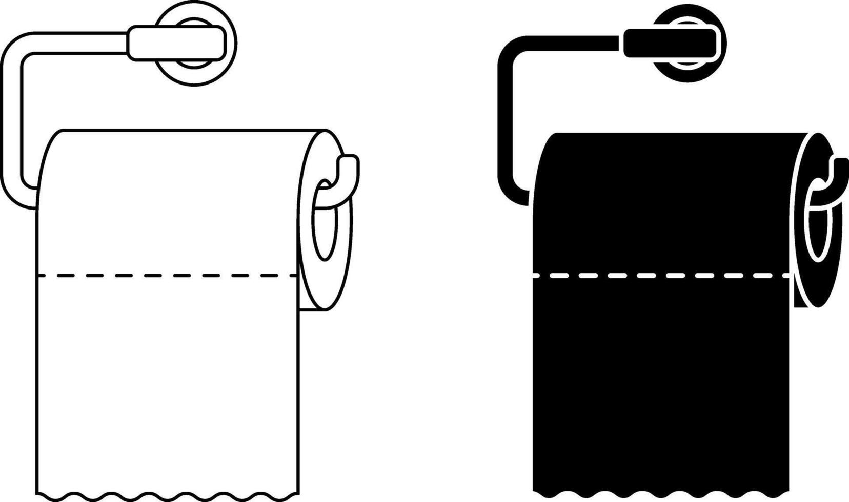 outline silhouette toilet paper dispenser icon set vector