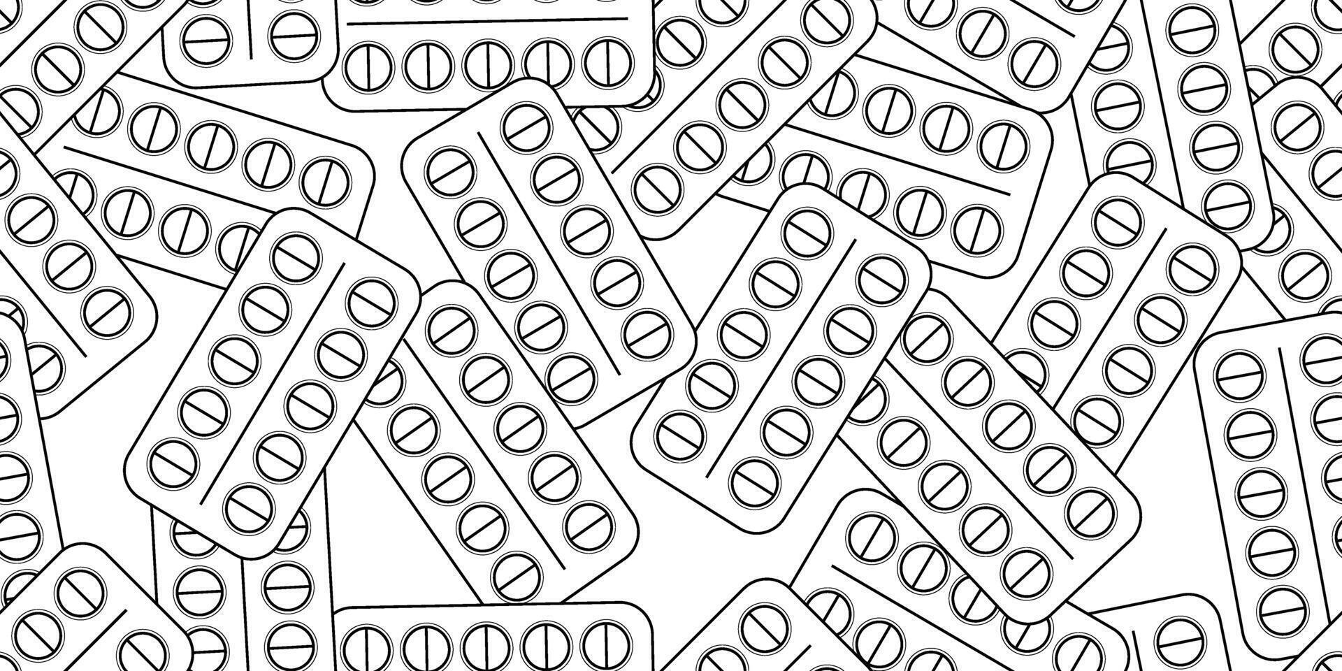 pile of pack pills seamless pattern vector