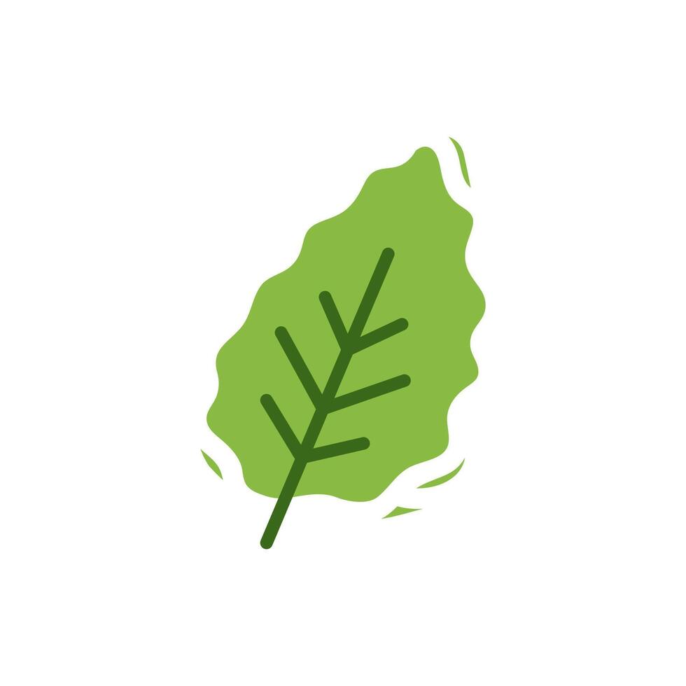 Abstract tree leaf, natural colors. Blockprint imitation. isolated on white. vector