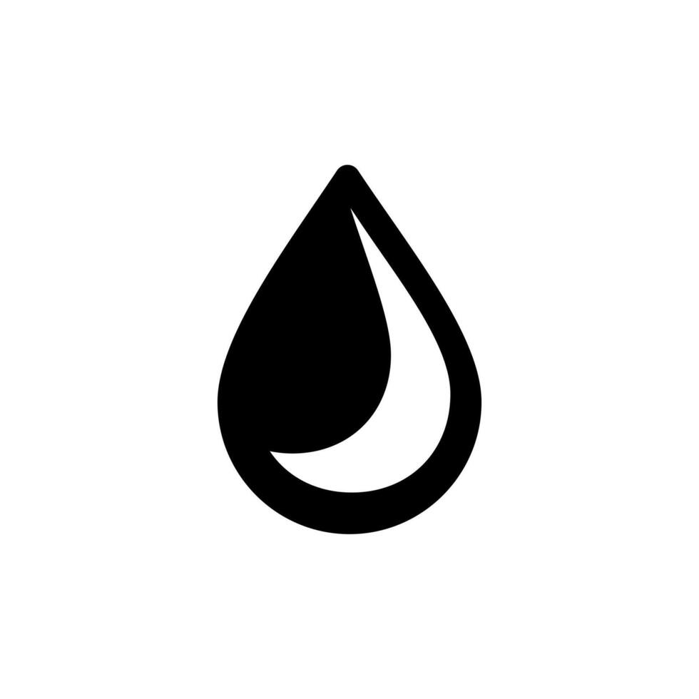 Water or oil drop icon. Simple black glyph icon isolated on white background. vector