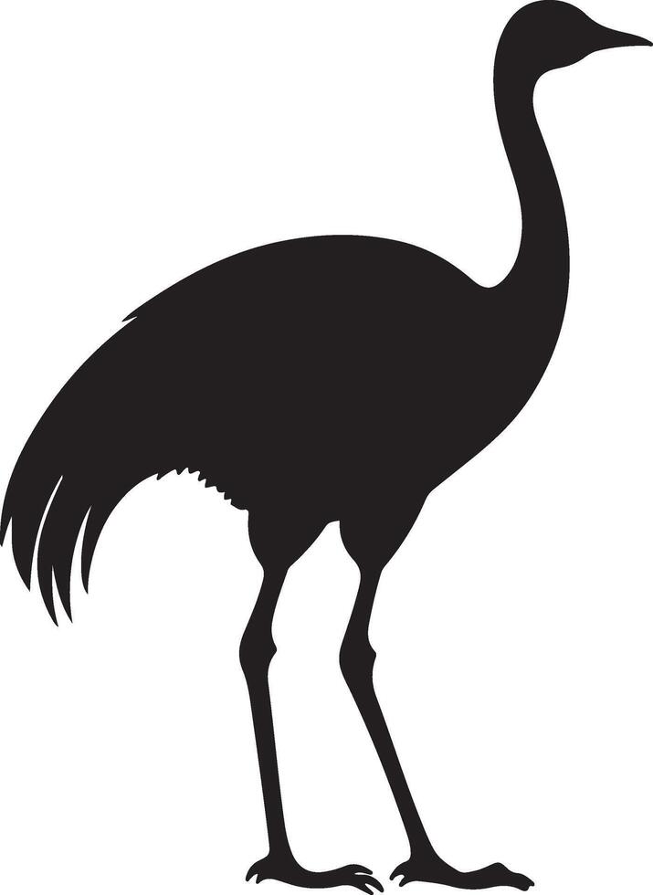 Moa Bird Silhouette Illustration White Background vector