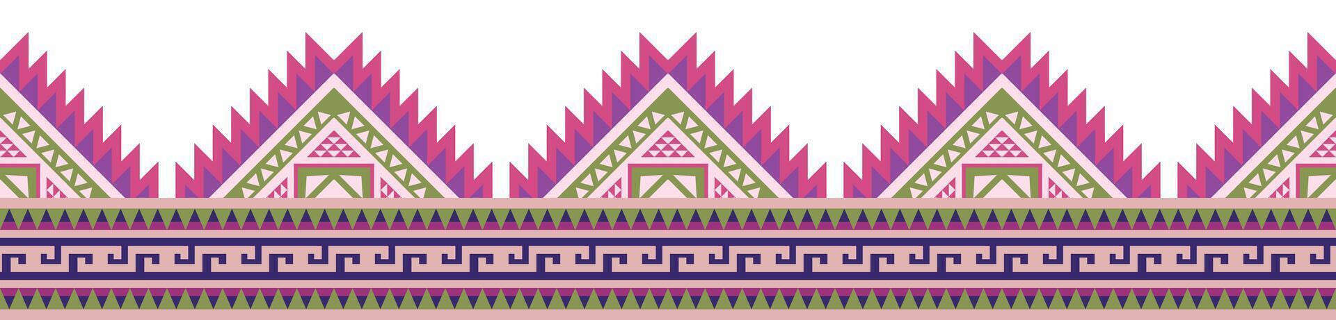 Ethnic border ornament. Geometric ethnic oriental seamless pattern. Stripe illustration. Native American Mexican African Indian tribal style. Design border, textile, fabric, clothing, carpet. vector