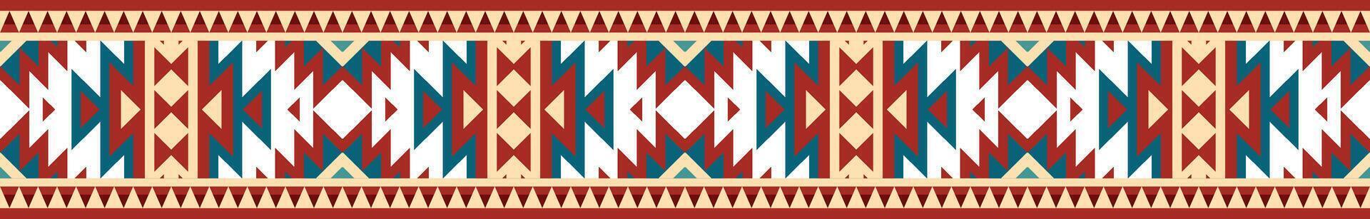 Ethnic border ornament. Geometric ethnic oriental seamless pattern. Stripe illustration. Native American Mexican African Indian tribal style. Design border, textile, fabric, clothing, carpet. vector